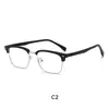 Óculos Casuais de Negócios Masculinos Estilo Celebridade da Internet com Visual Estiloso, Podem Ser Equipados com Lentes de Grau, Luz Azul Anti-Azul, Lentes Sem Grau, Óculos com Armação Retrô Browline