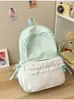 Bolso de Moda Nuevo con Cuadros, Lunares y Ribete de Encaje, Mochila de Viaje Femenina, Mochila de Fiesta para Estudiantes Estilo Dulce