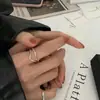 Anel de Onda Minimalista Dupla Camada Leve Luxo para Mulheres Design de Nicho Estilo Frio Simples Aberto