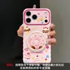 Capa Temática de Rosquinha para iPhone 17 Pro Max com Suporte Giratório, Capa de Silicone Fofa para iPhone 16/15/14/13 para Mulheres