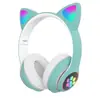 Fones de Ouvido Bluetooth com Orelhas de Gato Iluminadas Sem Fio Montados na Cabeça Stn-28 Venda Quente Transfronteiriça Estilo Fofo Novo Modelo Venda Direta de Fábrica