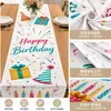 Nuevo juego de decoración de mantel y camino de mesa para fiesta de cumpleaños transfronteriza con ambiente de dibujos animados, camino de mesa para decoración de mesa de fiesta infantil