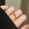 Anillo minimalista de línea geométrica para mujer, anillo abierto de moda irregular en espiral estilo ins, anillo versátil para el dedo índice