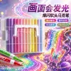 Caneta Marcadora Acrílica Piscante para Estudantes, Específica para Artes, Empilhável, À Prova d'Água, com Caixa de Armazenamento, Portátil, Ponta Macia e Efeito Glitter