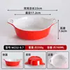 Imitación Porcelana Melamina Espesado Tazón para Fideos Tazón Especial para Fideos Cubo Comercial Doble Color Rojo y Blanco Tazón con Doble Asa Tazón para Fideos de Caracol Vajilla