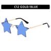 Moda transfronteriza gafas de sol sin montura de estrella de cinco puntas AliExpress gafas de sol navideñas modernas y divertidas gafas punk personalizadas