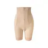 Pantalones moldeadores de alta gama, de tiro alto, con compresión fuerte, cierre de cremallera y detalles de botones, diseñados para ceñir la cintura, levantar los glúteos y aplanar el abdomen, creando un efecto adelgazante y moldeador