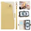 Adecuado para Funda de Teléfono Móvil Iphone18Duo, Funda de Cuero para Mujer Apple 17Pro, 15 con Correa con Patrón de Lichi, Tapa Flip, Funda Protectora