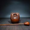 Coleção Antiga de Buxo Esculpido Duplo Dragão Peixe de Madeira Instrumento Madeira Maciça Cabo de Meditação Instrumento de Percussão Portátil de Mão
