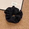 Scrunchie de Tricô com Bolinhas Macio Vintage Estilo Coreano Elástico para Rabo de Cavalo Baixo Preguiçoso Acessório de Cabelo Versátil