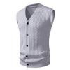 Suprimento Transfronteiriço Outono e Inverno 2025 Novo Cardigã Tricô Colete Tricotado Camisa Básica Casual Masculina Colete Tricotado
