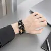 Pulsera de doble bucle para pareja de labradorita y obsidiana, nuevo anillo auspicioso de nube corriendo estilo chino, pulsera de lujo ligero