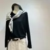 Suéter tejido básico de punto liso de cuello redondo para mujer, suave y amigable con la piel, contiene lana de oveja, top base de punto fino para otoño
