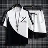 Nuevo Traje Casual de Verano para Jóvenes Hombres Estilo Waffle, Traje de Shorts Deportivos de Manga Corta para Hombres Talla Grande Casual
