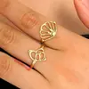 Anel Aberto Ajustável de Flor de Zircônia Colorida Estilo Ins de Luxo Leve Transfronteiriço Desenho Animado Anel para Dedo Indicador da Princesa para Mulheres Cobre