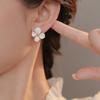 Pendientes de Flor Exagerados con Aguja de Plata s925 Diseño Nicho Pendientes Blancos Hermosos Pendientes Rojos de Internet para Mujer Joyería de Qingdao