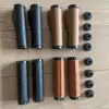 Cubierta de Manillar de Bicicleta Amortiguadora Plegable para Bicicleta Scooter Bicicleta de Montaña Cubierta de Manillar Cosida a Mano Cuero PU Accesorios Retro