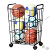 Estante de Almacenamiento para Baloncesto, Estante para Pie-Voleibol Interior para el Hogar, Cesta de Almacenamiento para Esterillas de Yoga, Estante para Pelotas Infantiles, Estante de Almacenamiento para Pelotas