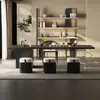 Mesa de té de madera maciza de lujo ligero estilo italiano, Mesa de conferencias integrada para preparación de té de oficina estilo chino nuevo, Escritorio moderno estilo Zen para preparación de té para el hogar