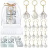 Novo produto transfronteiriço: chaveiro de concha, saquinho de organza, etiqueta, lembrancinha de festa na praia, pacote de presente de festa de despedida à beira-mar