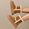 Botas de Nieve de Algodón del Noreste para Mujer Invierno 2026 Nuevas Botas Cortas Forradas de Lana de Cordero Engrosadas Calientes Botas de Algodón Suela Gruesa Aumento de Altura