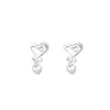 Brincos Pequenos de Coração em Prata de Lei S999, Simples e Versáteis, Pequenos Brincos Doces em Formato de Coração, Brincos com Pino de Rosca para Piercing