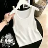 Camisola de Punto Canalé de Color Sólido Nuevo para Verano 2026 para Mujer, Versátil Top de Tirantes sin Mangas