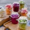 Caja de Empaque Transparente para Fruta Cortada Estilo Red Social Picnic Camping Vaso para Fruta Ensalada Frutos Secos Fritos Desechable Caja de Empaque para Llevar