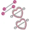 Comercio Electrónico Transfronterizo Acero Inoxidable Doble Capa Diamante Totalmente Diamantado Bola Moda Europea y Americana Joyería Piercing Set de 4 Piezas Clavo para Pezón Anillo para Pezón