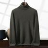 2024 Nuevo Tejido de Cachemira para Hombre Cuello Alto Color Sólido Casual de Negocios Camisa para Capas Internas Tejido de Punto Holgado