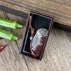 Cuchillo Plegable Llavero para Exterior Mini Colección Portátil Cuchillo de Pesca Acero Damasco de Alta Dureza