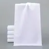 Toalla blanca pura con borde de punto, fibra ultrafina, muy absorbente, secado rápido, sin pelusa, duradera, toalla blanca multiusos