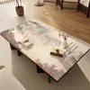Nuevo Mantel Individual para Mesa de Café Estilo Chino, Impermeable y a Prueba de Aceite, Mantel sin Lavado, Protector de Superficie de Mesa de Comedor Aislante de Calor de Lujo Ligero