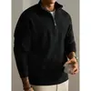 Suéter Masculino Tricotado de Manga Longa com Gola Alta e Zíper Parcial 2026 Outono e Inverno Estilo Retro Americano Old Money Casual Pulôver para Homens