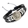 Pulsera de Cuero de Vaca Retro Tejida Cabeza de Líder Tribal Pulsera de Cuero Genuino para Hombre Joyería Pulsera de Estilo Étnico Venta al por Mayor
