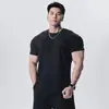 Camiseta Deportiva y de Ocio de Verano para Hombre con Cuello en V Pequeño, Manga Corta y Puños Cerrados para un Aspecto Más Grande, Top de Entrenamiento Físico con Cuello en V Pequeño