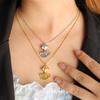 Celebrante da Internet de E-commerce Brincos de Saia Exquisitos Colar com Pingente Preservação da Cor Ouro 18K Aço Titânio Corrente de Clavícula de Alta Qualidade conjunto