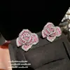 Collar de Piedras Preciosas Camelia Rouge Vintage Italiano Pendientes de Flores Vintage Zirconia conjunto