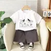 Ropa para Niños Niño Estéreo Lindo Perrito Traje de Verano 2025 Nuevo Verano Casual Delgado Conjunto de Dos Piezas para Niños Pequeños y Medianos