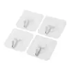 Ganchos Transparentes de Pared para Cocina y Baño Ganchos Adhesivos Fuertes Sin Rastro Accesorios de Parche Sin Clavos Ganchos Transparentes de Almacenamiento
