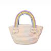Bolsa de nuvem de arco-íris fofa Nova bolsa de tecido de algodão Bolsa de praia de férias à beira-mar Bolsa de tecido de palha