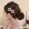 Elegante pinza para el pelo floral con estampado de leopardo para mujer, con un aire Maillard, pinza de cocodrilo estilo coreano, pasador, accesorio para el pelo de otoño e invierno