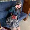 Bolso a cuadros con estampado de leopardo de moda para mujer, con un lazo, nueva colección otoño/invierno, minibolso de lana, estilo nicho, inspirado en Chanel, bolso cruzado para niñas