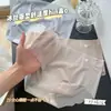 1029 Panties de Color Sólido Ultra Delgados de Seda de Hielo para Mujer de Cintura Media Transpirables Verano Estilo Japonés Shorts con Entrepierna de Seda