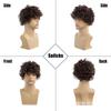 Peluca nueva transfronteriza para hombre, tocado corto, cabello castaño corto y rizado, rollo teddy, seda de alta temperatura, fibra química, fabricantes venta al por mayor
