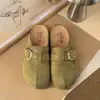 Sandálias Birkenstock da moda com fivela, sola grossa e que aumentam a altura para mulheres, novo estilo de outono, tamancos casuais fechados na ponta