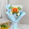 Flor de tricô tecida à mão com flor de flor transfronteiriça flor de lã de presente manual buquê para segurar Dia dos Namorados flor de crochê atacado