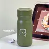 Novo copo de água mini de alto acabamento com design de gato de desenho animado, copo térmico de aço inoxidável 304, copo portátil para atividades ao ar livre