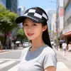 Sombrero para el Sol de Verano Protección Solar Sombrero para el Sol Transpirable Casual Sombrero de Copa Vacío Gorra con Visera para Exteriores Estilo Coreano Moda Femenina Sombrero Tejido