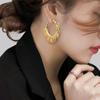 S925 Agulha de Prata Europeia e Americana Exagerada C- em forma de Borla Brincos Design de Nicho Sentido Avançado Banhado 18K Ouro Brincos da Moda